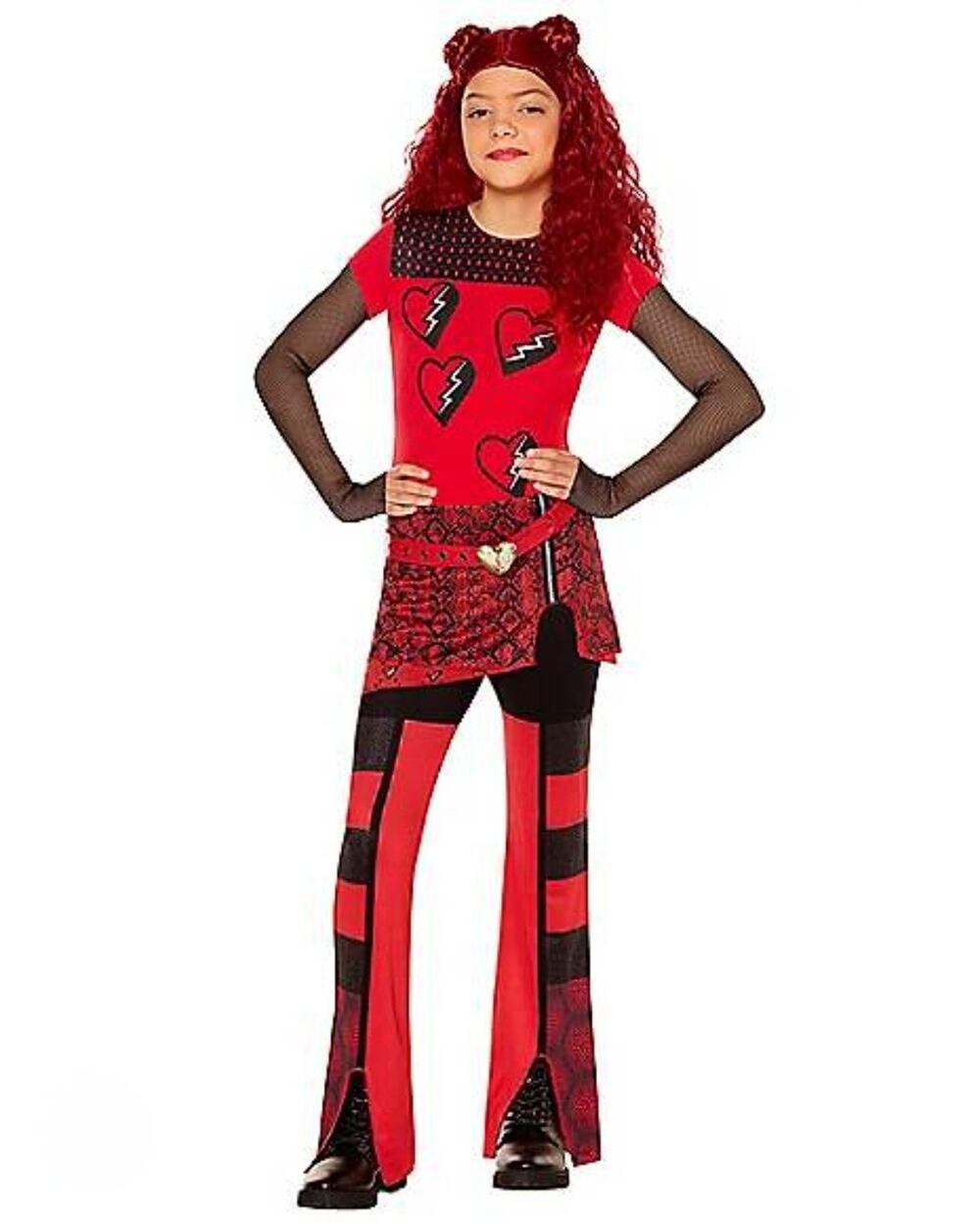 Spirit Halloween Descendants Kids Red Deluxe Jumpsuit Costume Cosplay Size L